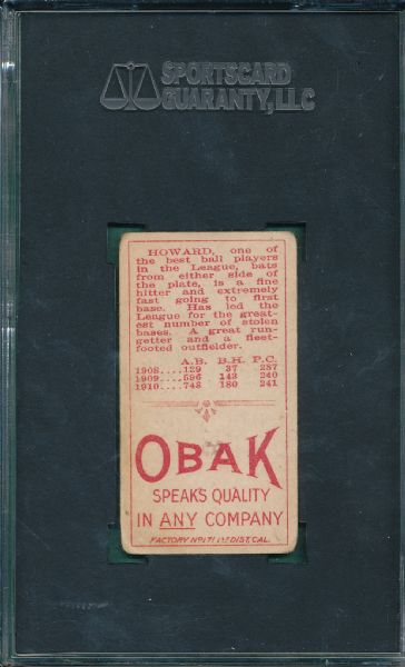 1911 T212-3 Howard Obak Cigarettes SGC 30 