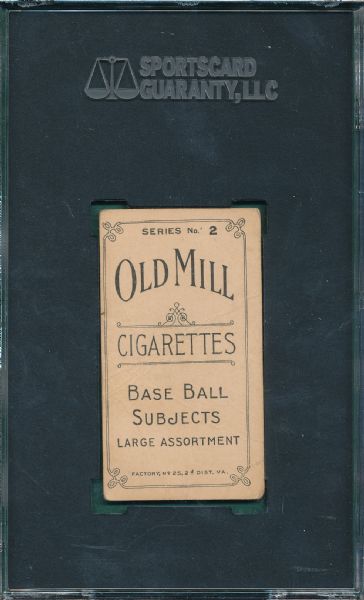 1910 T210-2 Beham Old Mill Cigarettes SGC 20