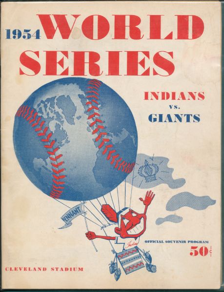 1954 Indians Vs Giants World Series Program