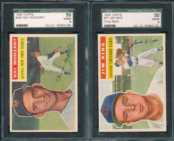 1956 Topps Lot of (7) W/ Woodling SGC 