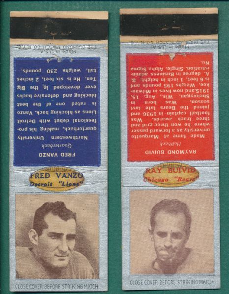 1936-38 Diamond Matchbooks FB Lot of (6)