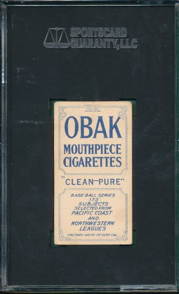 1910 T212-2 Wolverton Obak Cigarettes SGC 40