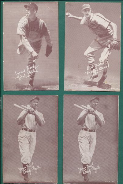 1939-46 Exhibits Salutation Lot of (5) W/ Ted Williams