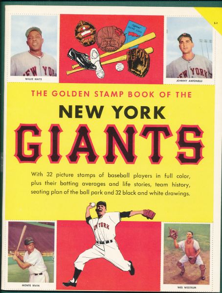 1955 Golden Stamp Book, New York Giants W/ Willie Mays