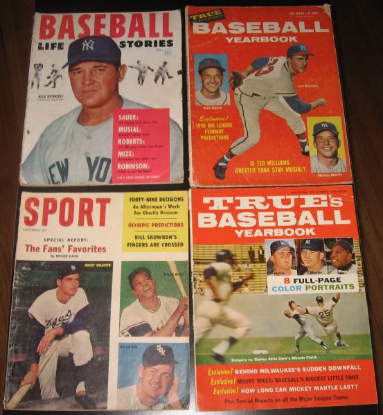 1953-95 Baseball Magazines Lot of (8) W/ Mantle