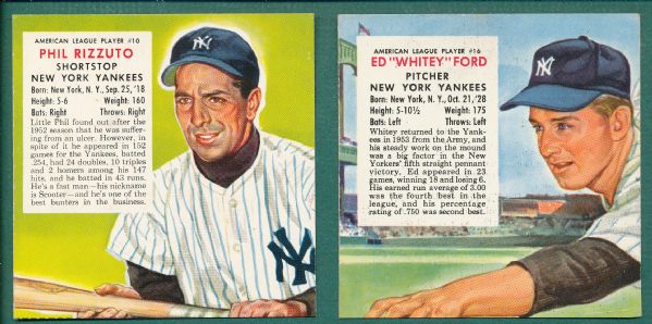 1953-54 Red Man Tobacco Lot of (9) W/ Yogi Berra