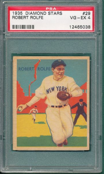 1934-36 Diamond Stars #29 Robert Rolfe PSA 4