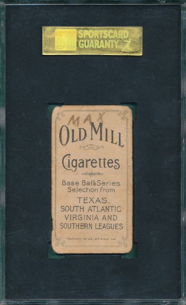 1909-1911 T206 Breitenstein Old Mill Cigarettes SGC 10 *Southern League*