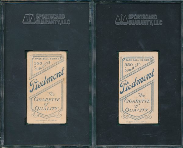 1909-1911 T206 Charles & Gasper (2) Card Lot Piedmont Cigarettes SGC 30