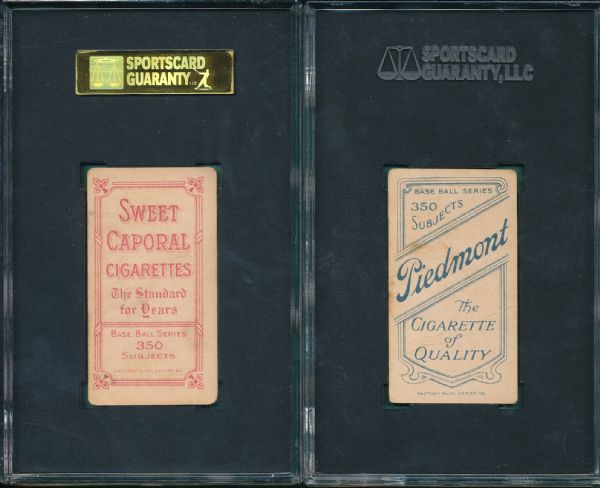 1909-1911 T206 McQuillan & Strang (2) Card Lot Piedmont Cigarettes SGC 30