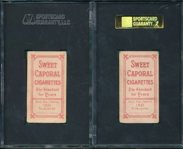 1909-1911 T206 Mullin & Gibson (2) Card Lot Sweet Caporal Cigarettes SGC 30