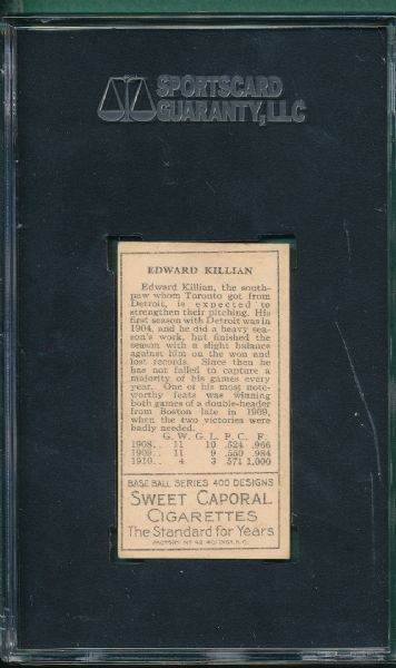 1911 T205 Killian Sweet Caporal Cigarettes SGC 80