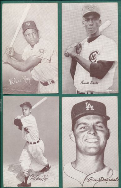 1947-66 Exhibits Lot of (5) W/ Jackie Robinson & Mays