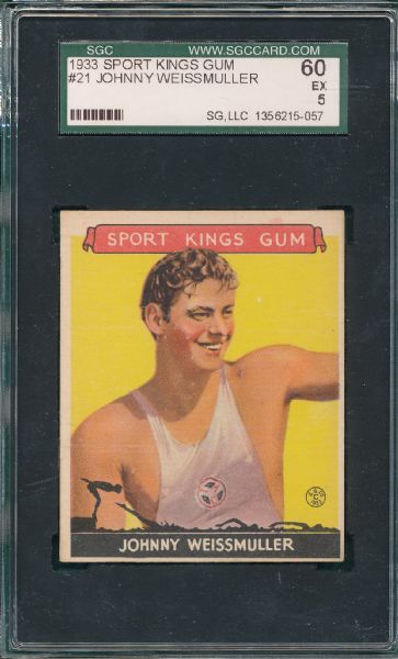 1933 Sports Kings #21 Johnny Weissmuller SGC 60