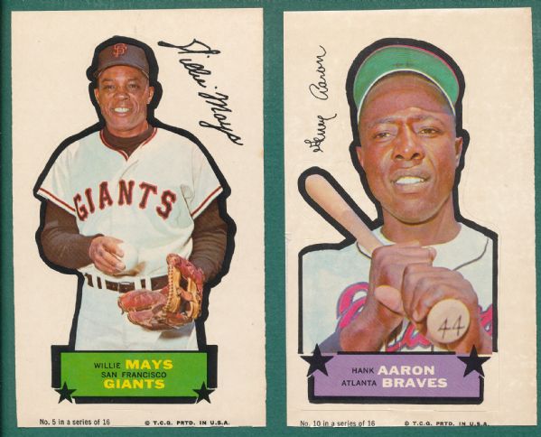 1968 Topps Action All Star Lot of (27) W/ Aaron, Mays, & Mantle