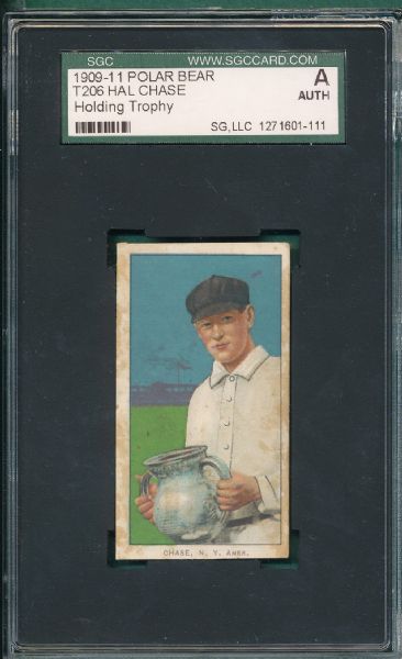 1909-1911 T206 Chase, Trophy, Polar Bear Tobacco SGC Authentic