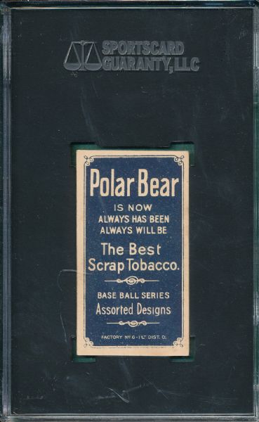 1909-1911 T206 Adkins Polar Bear Tobacco SGC Authentic