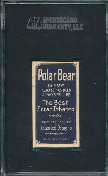 1909-1911 T206 Doolan, Batting, Polar Bear Tobacco SGC Authentic