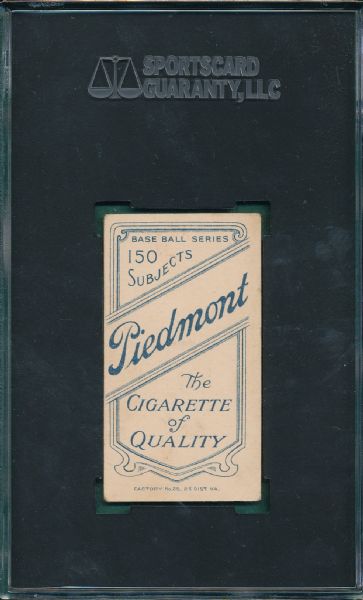 1909-1911 T206 Mullin Piedmont Cigarettes SGC Authentic
