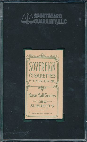 1909-1911 T206 Bescher, Portrait, Sovereign Cigarettes SGC Authentic
