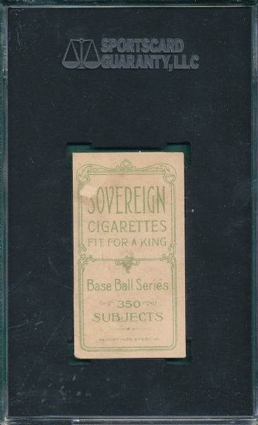 1909-1911 T206 Griffith, Batting, Sovereign Cigarettes SGC Authentic