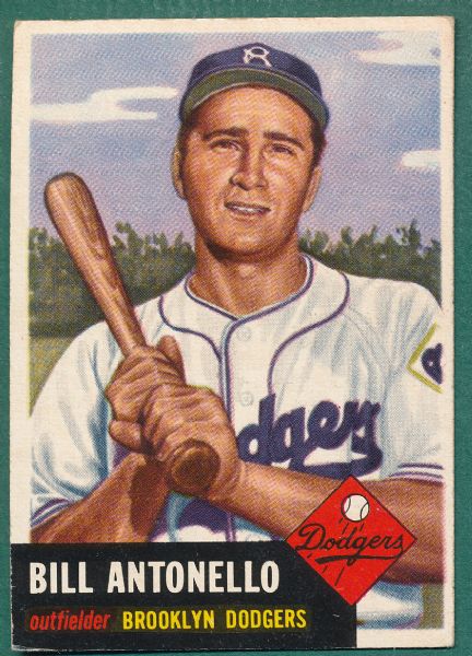 1953 Topps Lot (9) Brooklyn Dodgers W/ Antonello