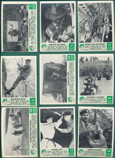 1966-67 Green Beret Philadelphia Gum Lot of (11) W/ JFK