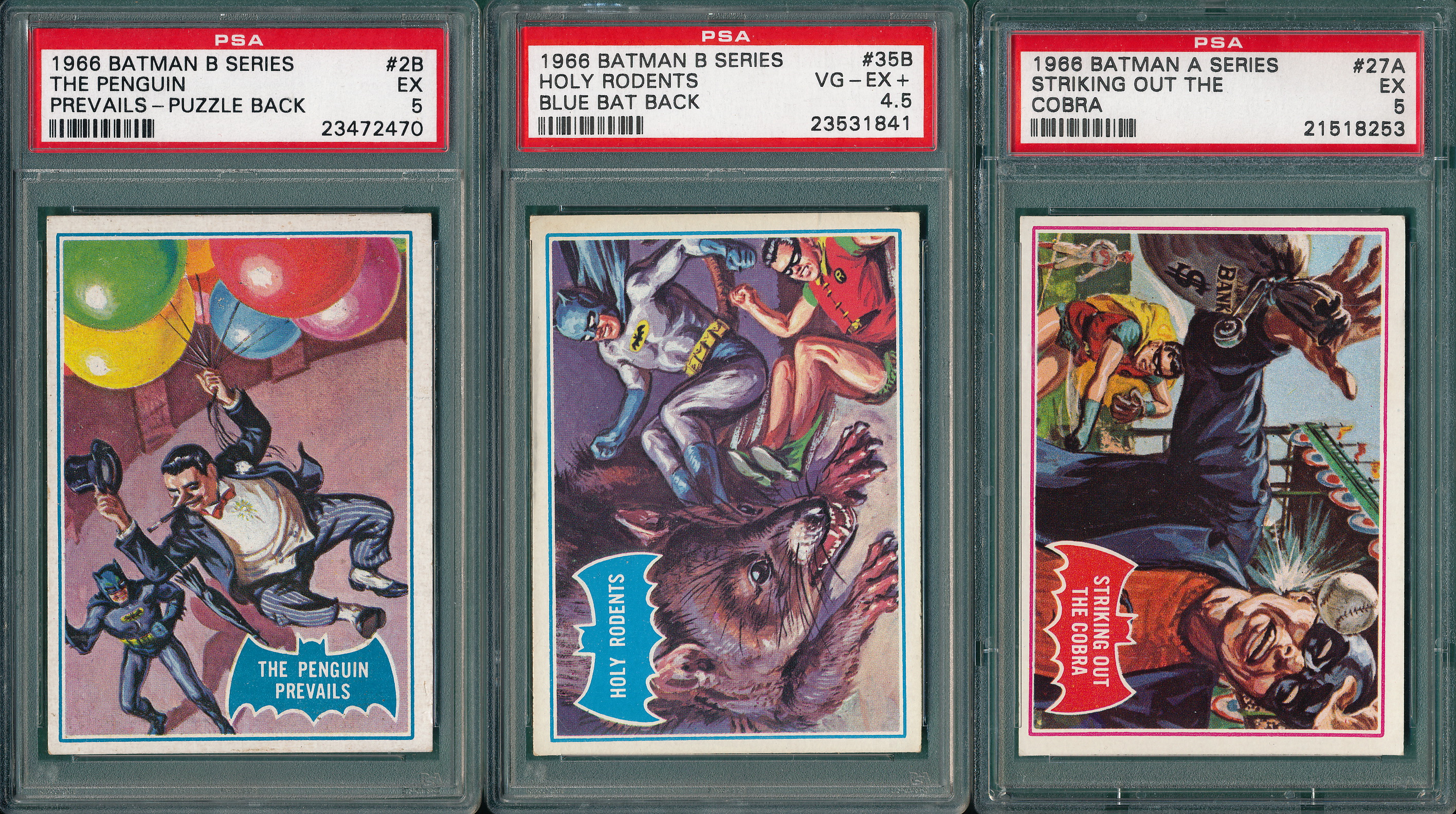 Lot Detail - 1966 Batman B Series (9) Card Lot PSA