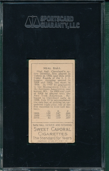 1911 T205 Ball Sweet Caporal Cigarettes SGC 60