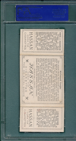 1912 T202 McConnell Caught, Richie/Needham, Hassan Cigarettes PSA 5