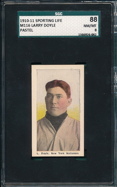 1910-11 M116 Larry Doyle Sporting Life SGC 88