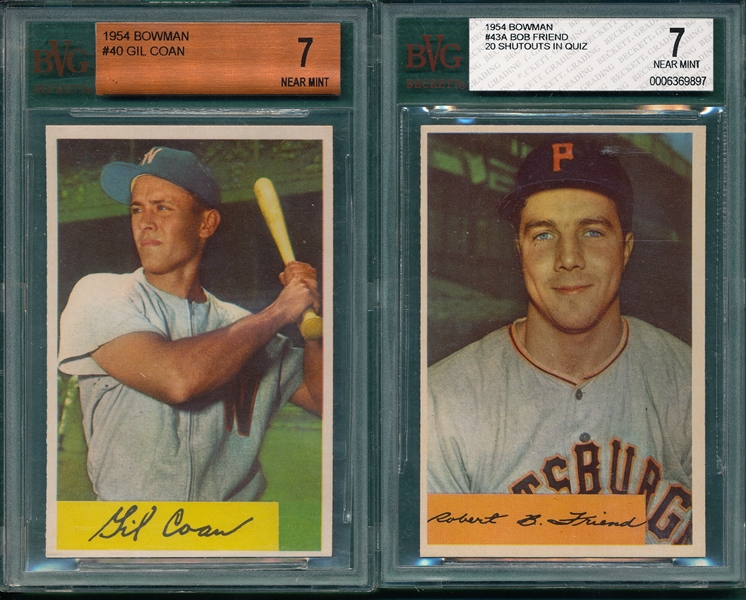 1954 Bowman (6) card Lot W/#70 Marshall BVG 