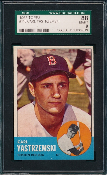 1963 Topps #115 Carl Yastrzemski SGC 88