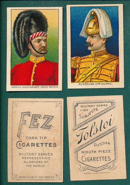 Lot Detail - 1910 T79 Military Series Fez & Tolstoi Cigarettes Lot of (44)
