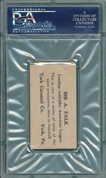 1927 E210-1 #39 Bibb Falk York Caramels PSA 5