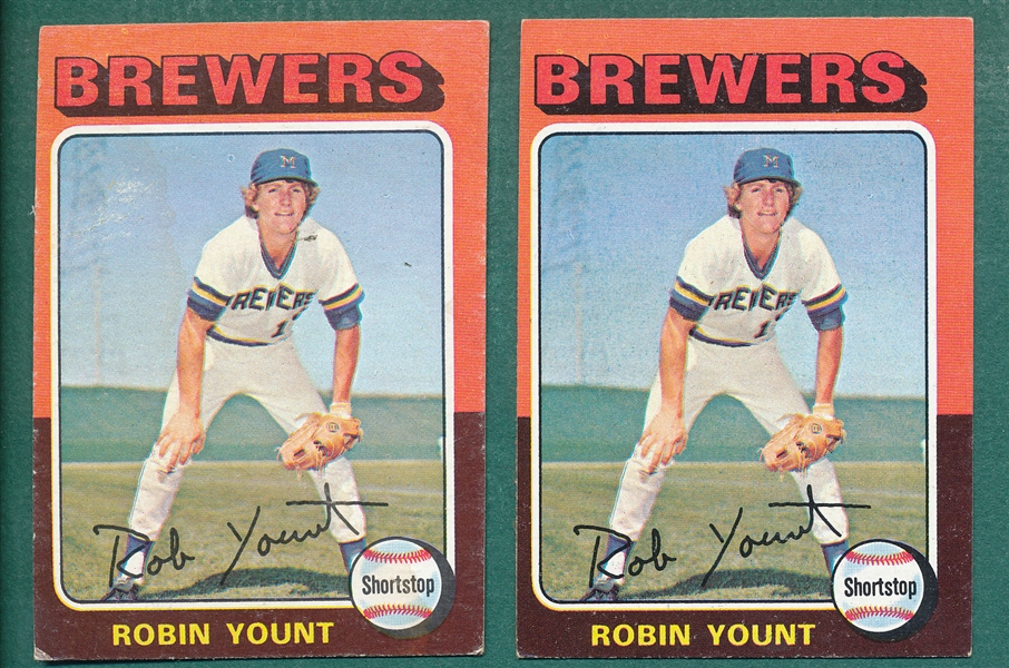 1975 Topps Mini #223 Robin Yount, Rookie, Lot of (2)
