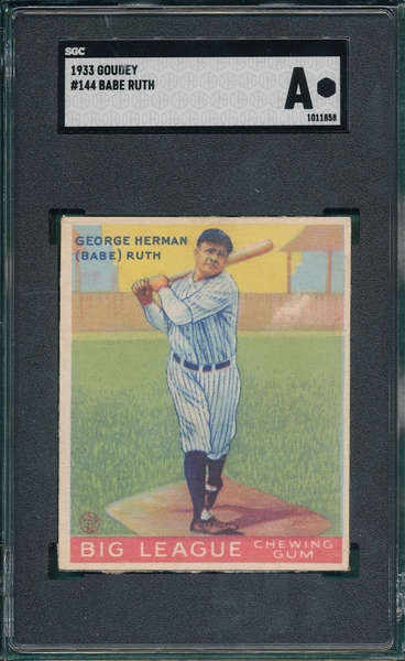 1933 Goudey #144 Babe Ruth SGC Authentic