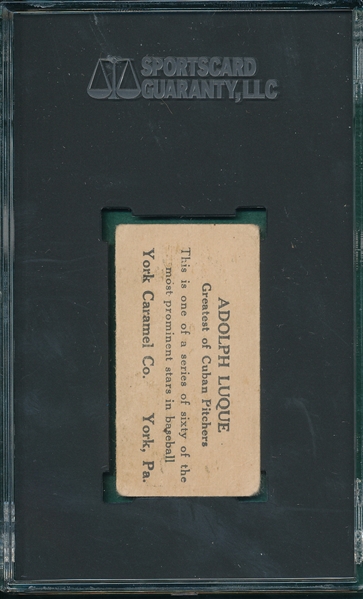 1927 E210-1 #18 Adolph Luque York Caramels SGC 2