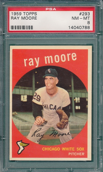 1959 Topps #293 Ray Moore PSA 8 