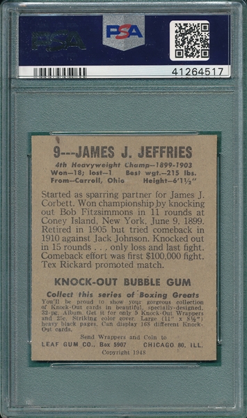 1948 Leaf Boxing #9 James Jefferies PSA 5