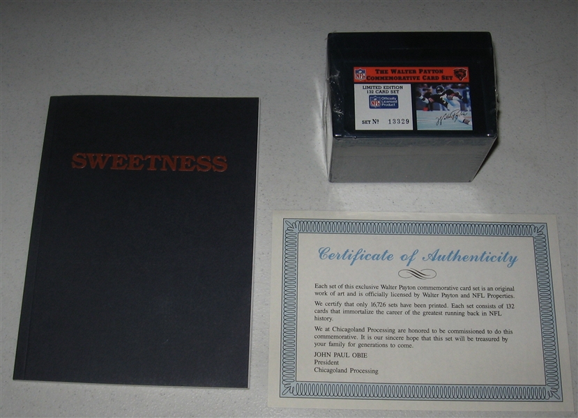 1988 Walter Payton Commemorative Card Set W/ COA
