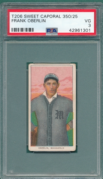 1909-1911 T206 Oberlin Sweet Caporal Cigarettes PSA 3 *Factory 25*
