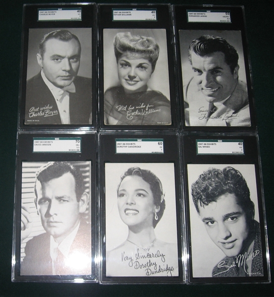 1947-66 Exhibits Movie Stars Lot of (8) W/ Gazzara SGC 80