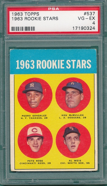 1963 Topps #537 Pete Rose PSA 4 *Rookie*