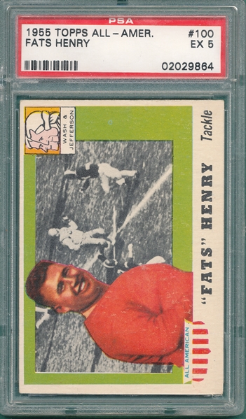 1955 Topps All American #100 Fats Henry PSA 5