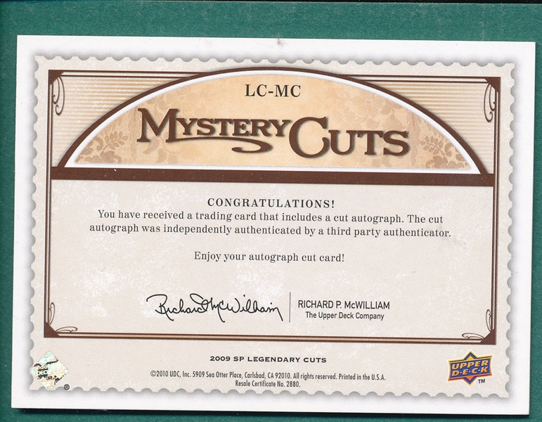 2010 SP Legendary Cuts Mystery Cuts Red Skelton Auto (1/3)