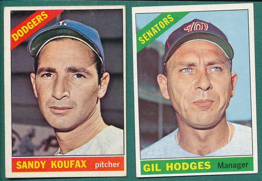 1966 Topps Hodges & Koufax, Lot of (2)