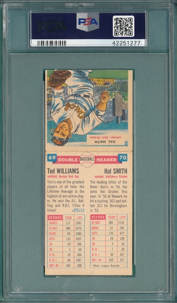 1955 Topps Doubleheader Smith/Ted Williams PSA 6