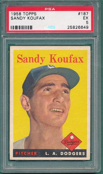 1958 Topps #187 Sandy Koufax PSA 5
