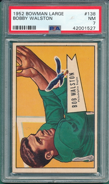 1952 Bowman Large FB #138 Bobby Walston PSA 7
